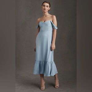 BHLDN Munroe Georgette Dress, Color - Blue Storm Cloud, Size 8